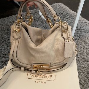 Coach Sage leather satchel gold /parchment